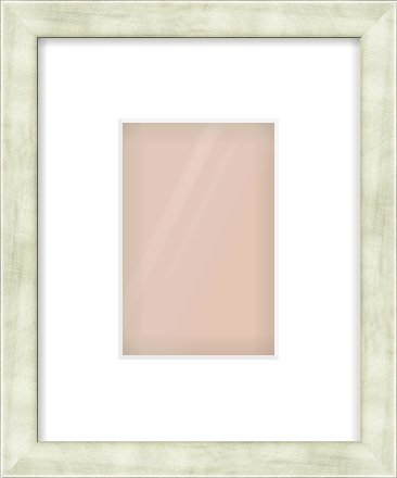 Champagne Flat Frame for 100 × 150mm artwork, with Smooth White Single Mount