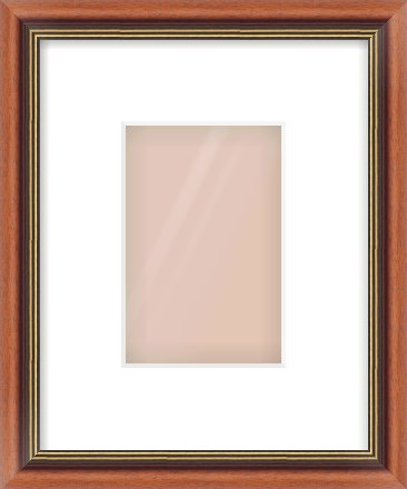 Brown Spoon Frame for 100 × 150mm artwork, with Smooth White Single Mount