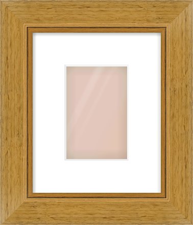 Gold Flat Frame for 100 × 150mm artwork, with Smooth White Single Mount