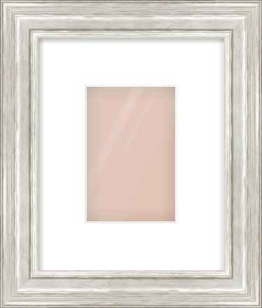 Silver Scoop Frame for 100 × 150mm artwork, with Smooth White Single Mount