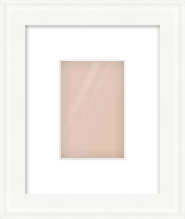 White Scoop Frame for 100 × 150mm artwork, with Smooth White Single Mount