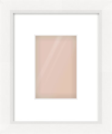 White Beveled Frame for 100 × 150mm artwork, with Smooth White Single Mount