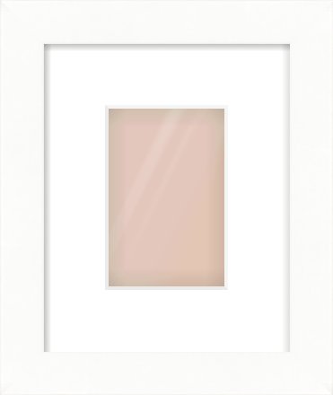 White Bevel Frame for 100 × 150mm artwork, with Smooth White Single Mount