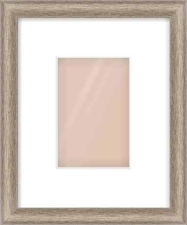 Silver Cushion Frame for 100 × 150mm artwork, with Smooth White Single Mount