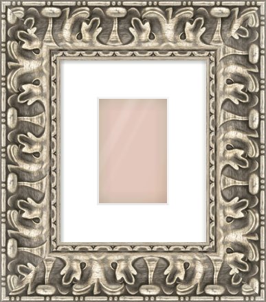 Silver Reverse Frame for 100 × 150mm artwork, with Smooth White Single Mount