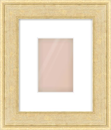 Gold Flat Frame for 100 × 150mm artwork, with Smooth White Single Mount