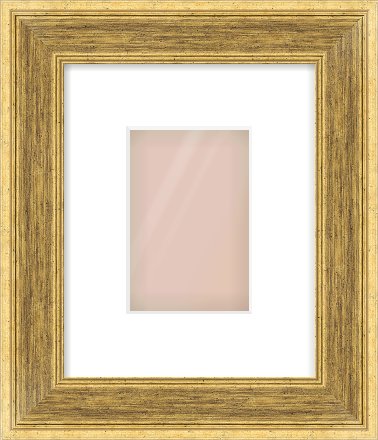 Gold Flat Frame for 100 × 150mm artwork, with Smooth White Single Mount