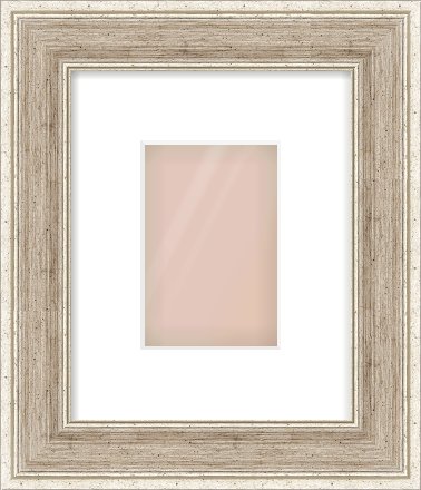Silver Flat Frame for 100 × 150mm artwork, with Smooth White Single Mount