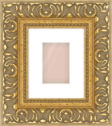 Gold Reverse Frame for 100 × 150mm artwork, with Smooth White Single Mount