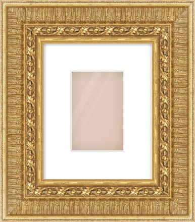 Gold Reverse Frame for 100 × 150mm artwork, with Smooth White Single Mount