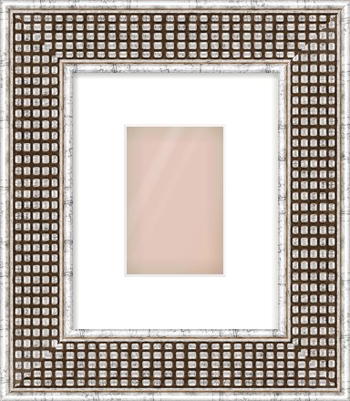 Silver Flat Frame for 100 × 150mm artwork, with Smooth White Single Mount
