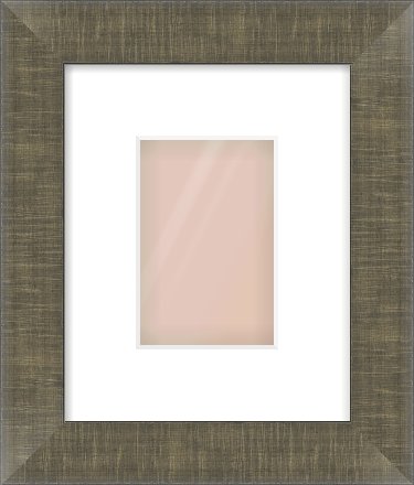 Brushed Pewter Flat Frame for 100 × 150mm artwork, with Smooth White Single Mount