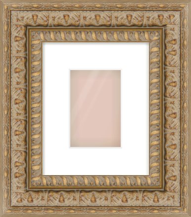 Gold Reverse Frame for 100 × 150mm artwork, with Smooth White Single Mount