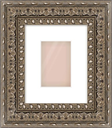 Silver Reverse Frame for 100 × 150mm artwork, with Smooth White Single Mount