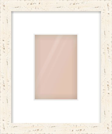 White Flat Frame for 100 × 150mm artwork, with Smooth White Single Mount