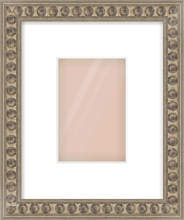 Silver Cushion Frame for 100 × 150mm artwork, with Smooth White Single Mount