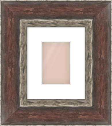 Brown Reverse Frame for 100 × 150mm artwork, with Smooth White Single Mount