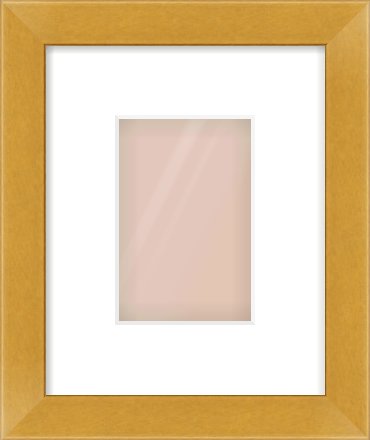 Gold Flat Frame for 100 × 150mm artwork, with Smooth White Single Mount