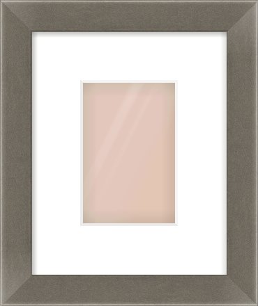 Pewter Flat Frame for 100 × 150mm artwork, with Smooth White Single Mount