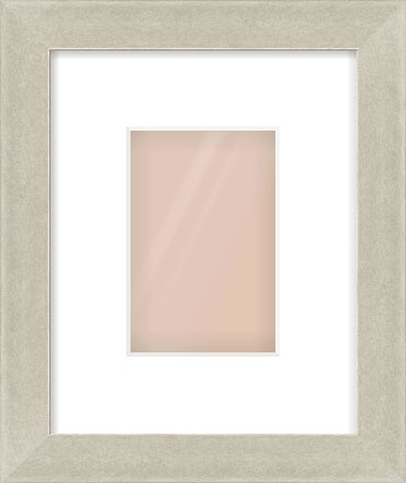 Silver Flat Frame for 100 × 150mm artwork, with Smooth White Single Mount