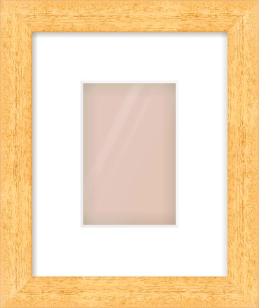Oak Effect Flat Frame for 100 × 150mm artwork, with Smooth White Single Mount