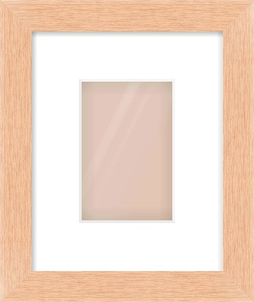 Oak Effect Flat Frame for 100 × 150mm artwork, with Smooth White Single Mount