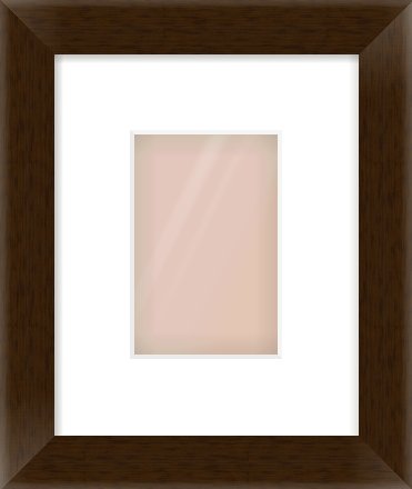Wenge Stained Flat Frame for 100 × 150mm artwork, with Smooth White Single Mount