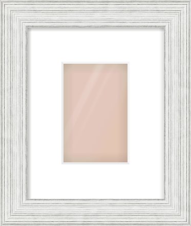 Silver Foil Flat Frame for 100 × 150mm artwork, with Smooth White Single Mount