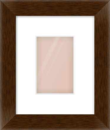 Wenge Flat Frame for 100 × 150mm artwork, with Smooth White Single Mount