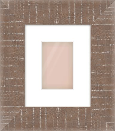 Rough Cut Effect Flat Frame for 100 × 150mm artwork, with Smooth White Single Mount