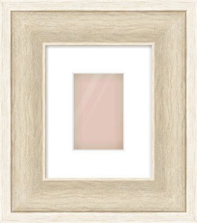 Silver / White Scoop Frame for 100 × 150mm artwork, with Smooth White Single Mount