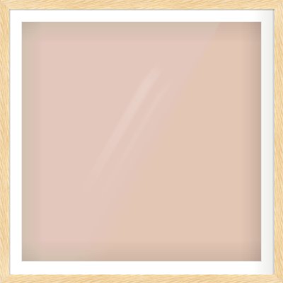 Natural Wood Reverse Frame for 1000 × 1000mm artwork, with Smooth White Single Mount