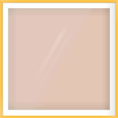 Yellow Paint Flat Frame for 1000 × 1000mm artwork, with Smooth White Single Mount