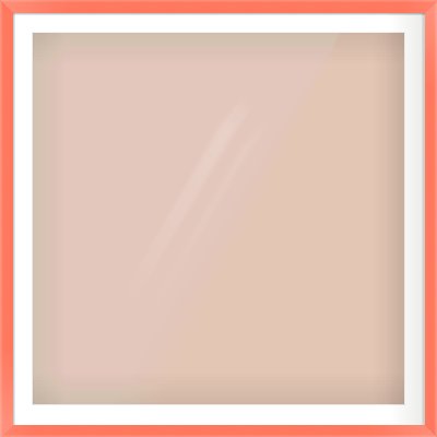 Orange Paint Flat Frame for 1000 × 1000mm artwork, with Smooth White Single Mount