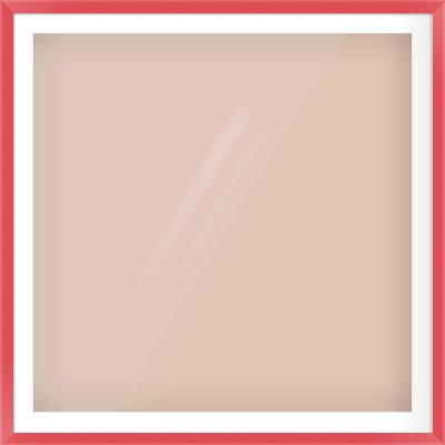 Red Paint Flat Frame for 1000 × 1000mm artwork, with Smooth White Single Mount