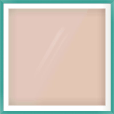 Green Paint Flat Frame for 1000 × 1000mm artwork, with Smooth White Single Mount