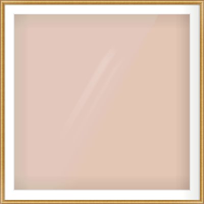 Gold Dome Frame for 1000 × 1000mm artwork, with Smooth White Single Mount