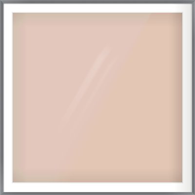 Grey Flat Frame for 1000 × 1000mm artwork, with Smooth White Single Mount
