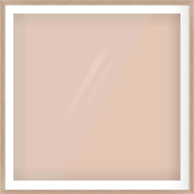 Light Walnut Flat Frame for 1000 × 1000mm artwork, with Smooth White Single Mount