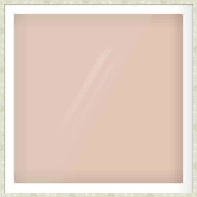 Champagne Flat Frame for 1000 × 1000mm artwork, with Smooth White Single Mount