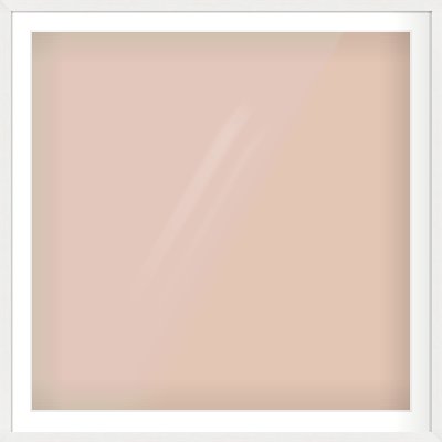 White Stain Flat Frame for 1000 × 1000mm artwork, with Smooth White Single Mount