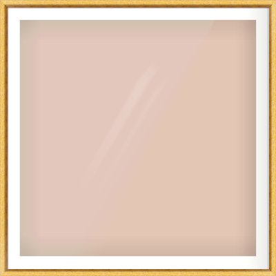 Gold Leaf Flat Frame for 1000 × 1000mm artwork, with Smooth White Single Mount
