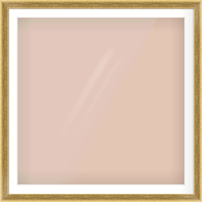 Gold Flat Frame for 1000 × 1000mm artwork, with Smooth White Single Mount