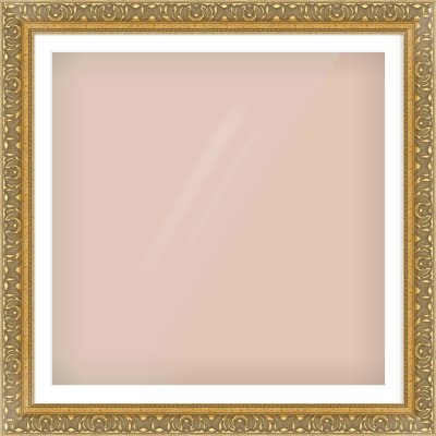 Gold Reverse Frame for 1000 × 1000mm artwork, with Smooth White Single Mount