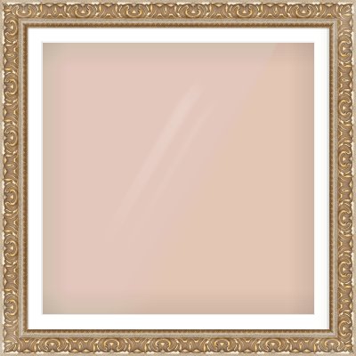 Silver / Gold Reverse Frame for 1000 × 1000mm artwork, with Smooth White Single Mount