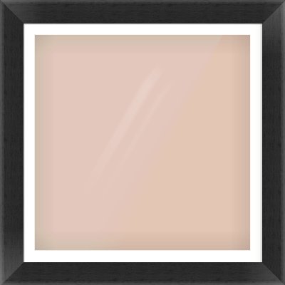 Black Flat Frame for 1000 × 1000mm artwork, with Smooth White Single Mount