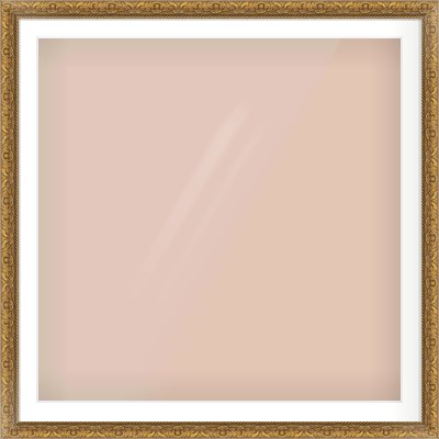 Gold Scoop Frame for 1000 × 1000mm artwork, with Smooth White Single Mount