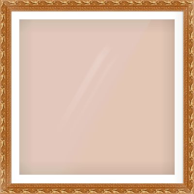 Gold Spoon Frame for 1000 × 1000mm artwork, with Smooth White Single Mount