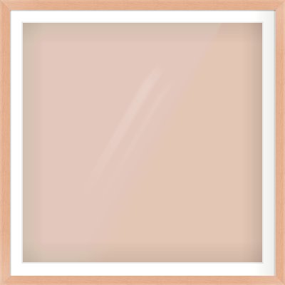 Oak Effect Flat Frame for 1000 × 1000mm artwork, with Smooth White Single Mount