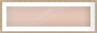 Oak Veneer Flat Frame for 1000 × 250mm artwork, with Smooth White Single Mount